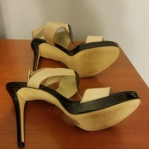 Beige and Black strappy sandals